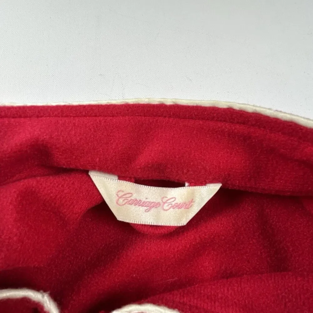 Vintage 70-80s Carriage Court Sears Zip Housecoat Robe Med Red ILGWU Union Made